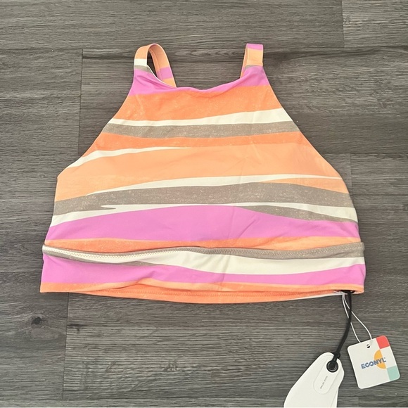 prAna Women’s Large Marine Street Swimsuit Top High Neck Multicolor Swimming - Picture 2 of 7